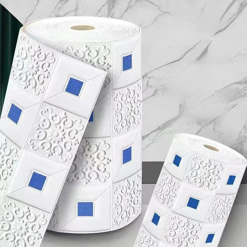 Self-Adhesive Panels 3D Soft Crash Foam Wallpaper Imitation Brick Wall Stickers Home Living Room Kid Bedroom Decor