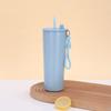 Stainless Steel Vacuum Insulated Travel Mug With Handle Straw 710ml Double Wall Car Cup Outdoor Office Commute