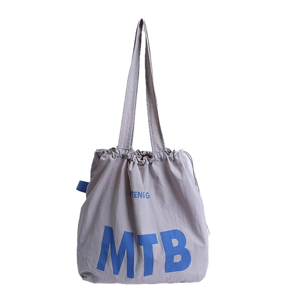 Light Weight Drawstring Bags Nylon Tote Bags Fashion Letter Shoulder Bag  Female