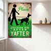 Vintage Style 'Clean Up After Your Pet' Metal Tin Sign with Silhouette Walking Dog & Waste Bag, Rusty Border Wall Decor for Home