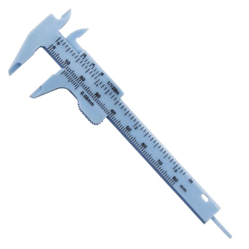 4PCS 80 mm Mini Plastic Calipers Verniers Calipers Double Scale Sliding Gauges Measuring Tool Student Office Use