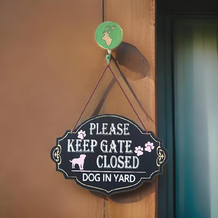 Dog In Yard Keep Gate Closed Sign Dogs On Premises Sign Please Keep Gate Closed Sign Dog Door Sign Outside Warning Sign