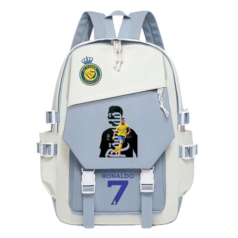 Football Star Ronaldo Surrounding Cr7 Printing Student Schoolbag Trend Backpack To Reduce The Burden And Large Capacity