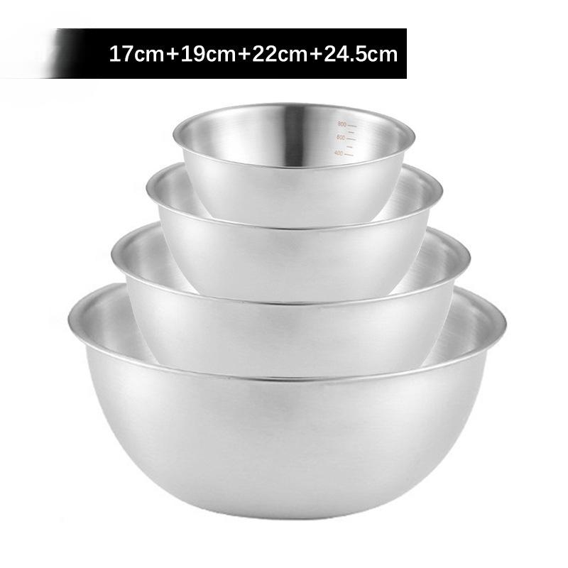 3pcs Stainless Steel Salad Basin, Golden Bowl Cooking Basin Mixing Bowl Baking Special Basin Kitchen and Noodle Basin Salad Bowl