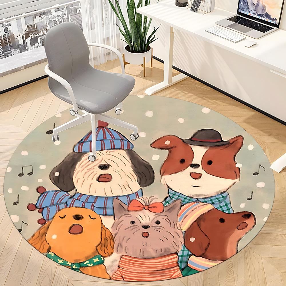 1pc Dogs, Winter Chair Carpet for Office - Durable, Ideal for Chair Mats, Stylish & Functional Decorative Rug yy260203076