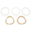 Retro Faux Pearl Metallic Bracelet Set: European & American Style, Simple Multi-Piece Beaded Designs
