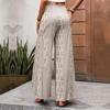 Pantaloni Estivi Boho da Donna Vita Alta Allacciatura Gamba Larga Pantaloni Corti