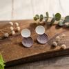 Double-layer round geometric splicing hand-painted enamel colored stud earrings, European and American style niche high-end temperament earrings
