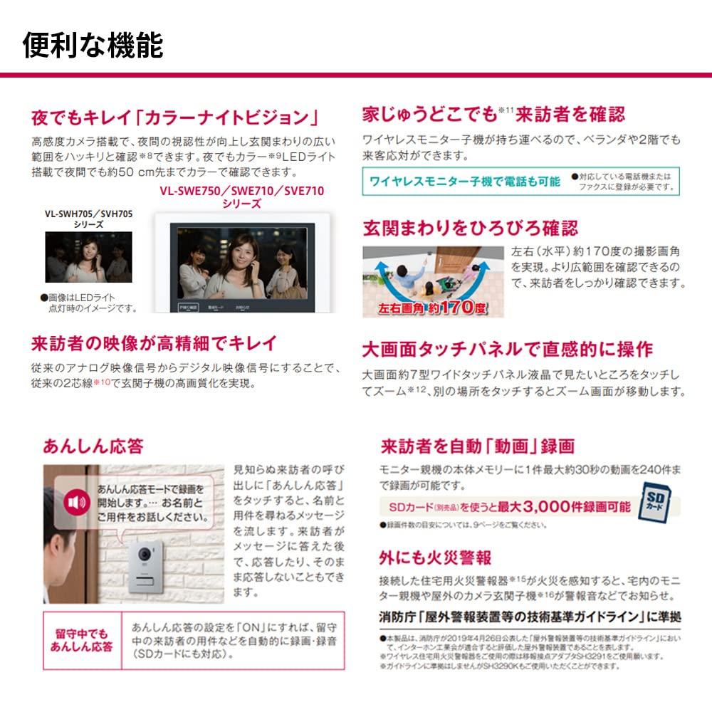 Panasonic Video Doorphone with AiSEG2 Safety Color Night Widescreen Color LCD Compatible with Surface and Recessed Wireless and Color LCD Screen