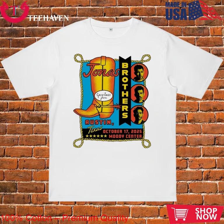 Jonas Brothers Greetings From Austin TX Oct 17 2025 Tour T-Shirt Unisex T-Shirt S