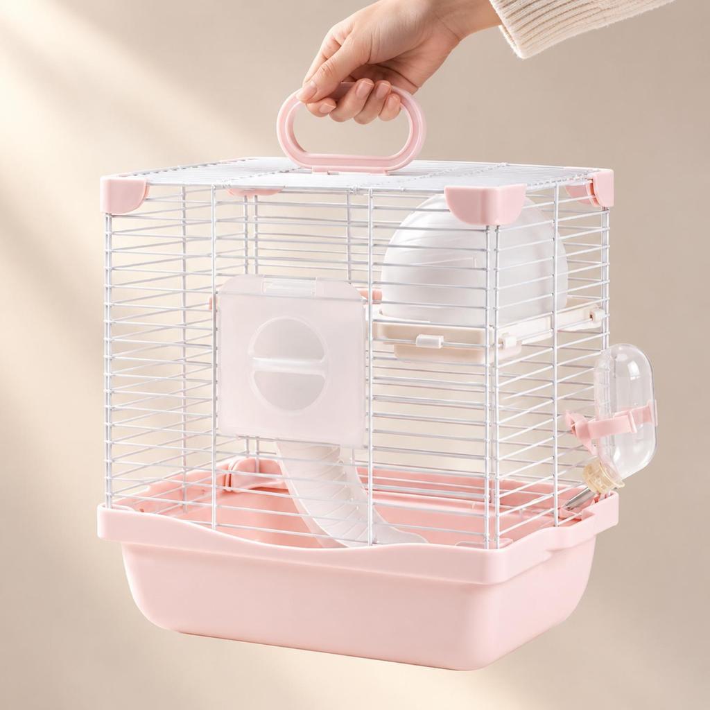 Small Animal Carrier Ventilated Portable Hamster Cage Easy to Clean for Short Trips Blue