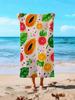 1 Stück_Set Extra Groß Sommer Frisch Tropische Früchte Strandtuch, 90cm X 180cm - Papaya, Grapefruit, Oran