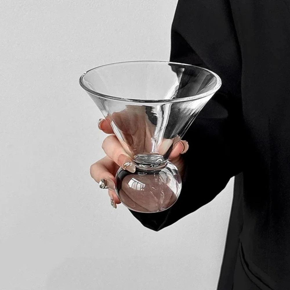 Short Foot Cocktail Glasses Transparent Juice Cup Unique Wine Glass Coffee Shop Glass
