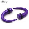Alisouy 2ks 1,6mm-11mm Akryl C Sahpe Buffalo Roh Meradlá do uší Kužeľ do uší Naťahovacie zátky Tunnel Expander Body Piercing Šperky
