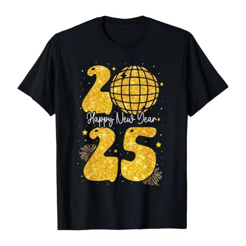 Šťastný nový rok 2025 3D tištěné tričko ležérní móda unikátní vzor tričko veselé Vánoce festival trendy populární tričko top