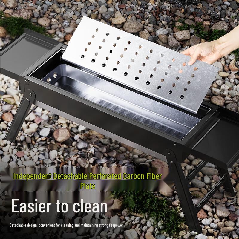 Huangchi Portable Stainless Steel Charcoal BBQ Grill with Storage