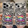 Phone Case: 2D Flat Suitable for iPhone 18 17 16 15 14 13 Pro, Transparent Four Corner Protective Case, Rainbow Bear, Christmas and Halloween Gifts