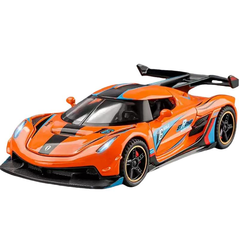 Maßstab 1/32 Koenigsegg JESKO Simulation Legierung Metall Rennwagen Modell Diecasts & Spielzeugfahrzeuge Autos Dekoration Lernspielzeug für Kinder Jungen Geschenk orange