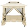 Belvédère convertible - vidaXL - Blanc crème - 2 personnes - Auvent - Rideaux fermés