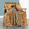 Wrestling75 Customize Text Blanket Lightweight Personalized Blanket Comfortable Great for Bedding Picnics Chair Nap for All Occasions