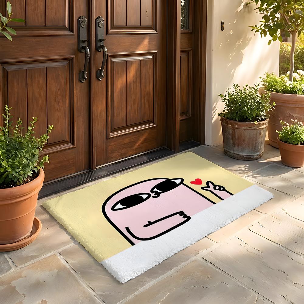 Floor Mat Soft Flannel Rug Non-Slip Absorbent Mat for Bathroom Bedroom Home Decor Anime Cute K-ketnipzS