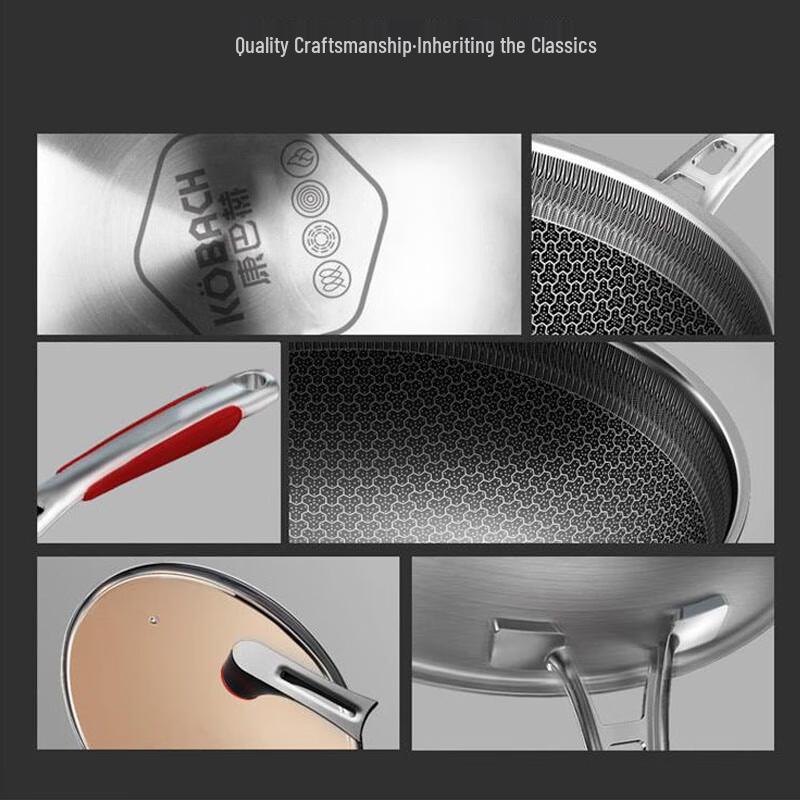 Kangbach 32CM Antibacterial Honeycomb Non-stick Wok