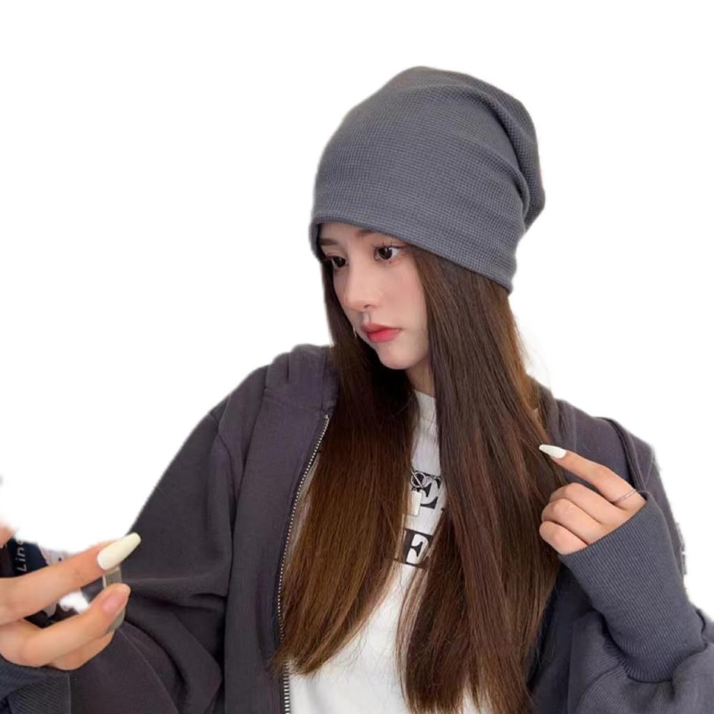 Select Hat with Wig Knit Hat Loose Hat Wig Long Long Straight Long Bob Light Brown Dark Brown 35cm Korean Fashion KPOP Natural Wig Cosplay Medical Wig