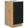 MODENA - Low Cabinet - 1 Hinged Door - 40 X 52 X 82 Cm - Artisan Oak / Matte Black - Worktop Not Included