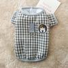 Cat clothes, autumn and winter, Japan and Korea, simple plaid can be pulled, cotton-padded clothes, puppies, dogs, two feet, pet cat clothes