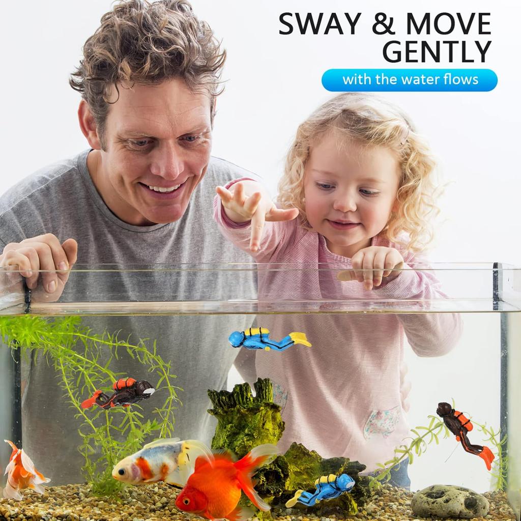 Mipcase 4Pcs Scuba Diver Figurines Scale Models People Set Mini Swimmers Figurines Plastic Scuba Diver Toy Figures for Miniature Sand Table Ocean