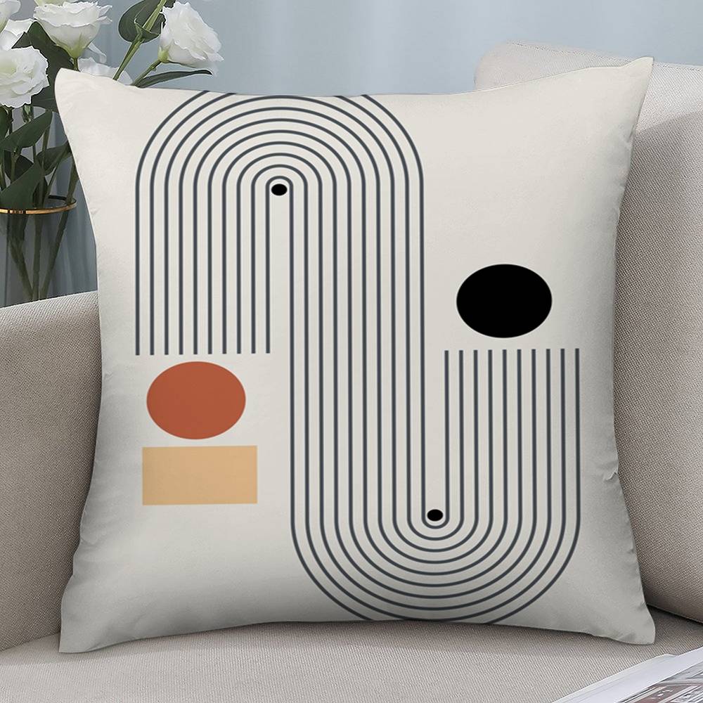 Abstract Art Line Pillow Case Short Plush Double-Sided Print Square Throw Pillow Covers Sofa Home Cushion Decor