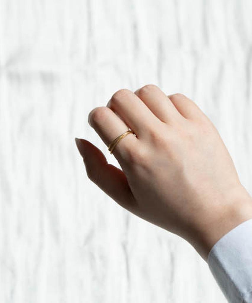 Alleun Silver 925 Layered Silver Thread Ring Knee Friendship