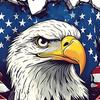 Yousheng American Bald Eagle Wall Decal Patriotic Eagle Crack Truck Decal Removable Waterproof Bumper Sticker for Cars Vehicles Trucks Laptops Windows