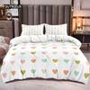 Love Heart Bedding Set Simple Plaid Duvet Cover 200x200 Pillowcase Single Double Queen King Nordic Couple Bed Cover Bedclothes