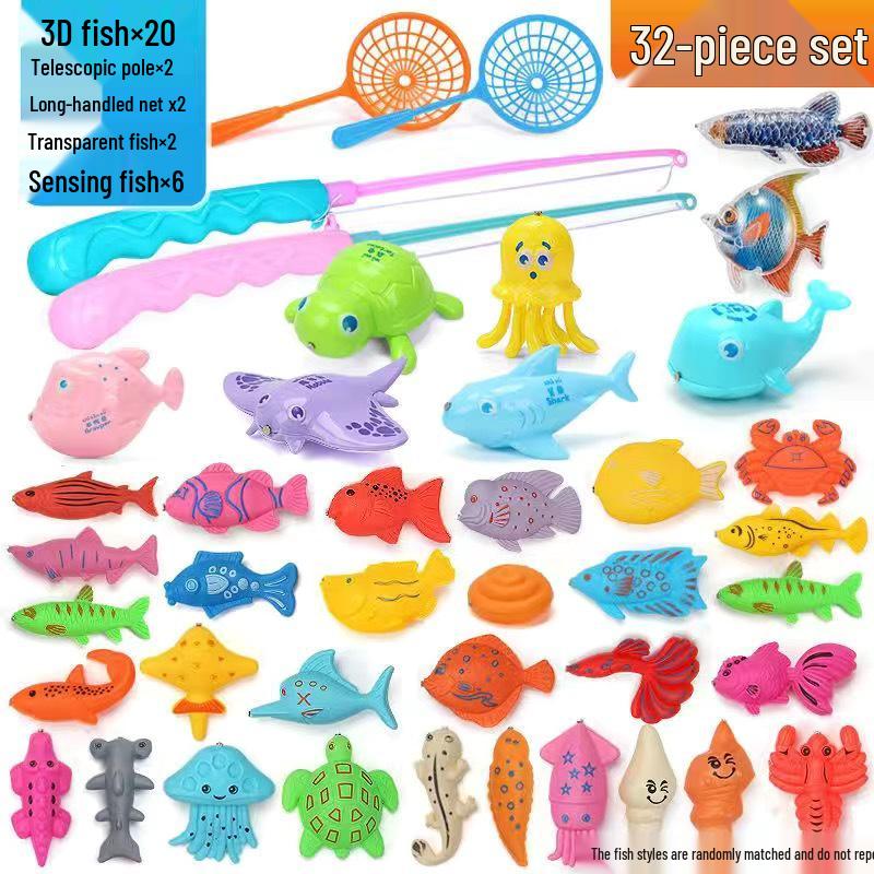 Children's Magnetic Fishing Toy Pool: Pretend Play & Educational Summer Water Game for Boys & Girls