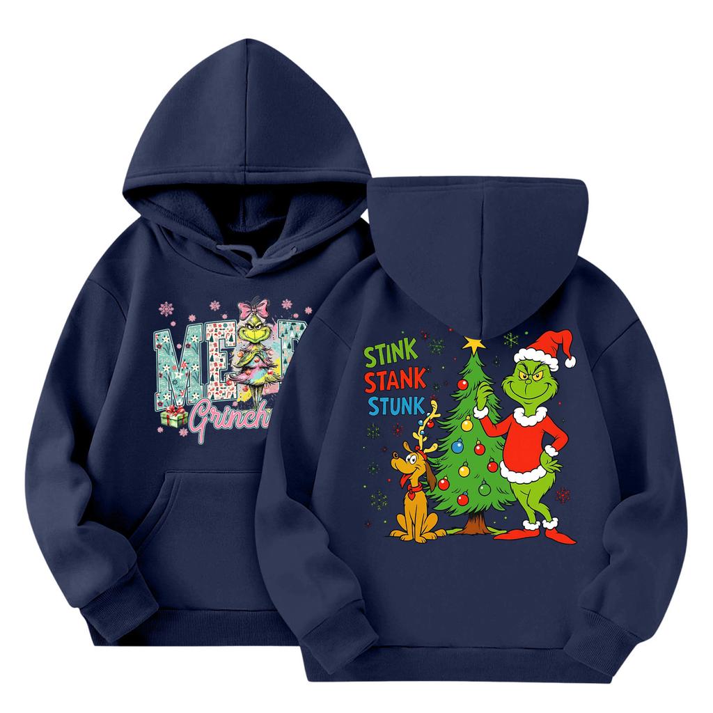 Child Fashion Lightweight Long Sleeve Pullover With Pockets  Print Hoodie