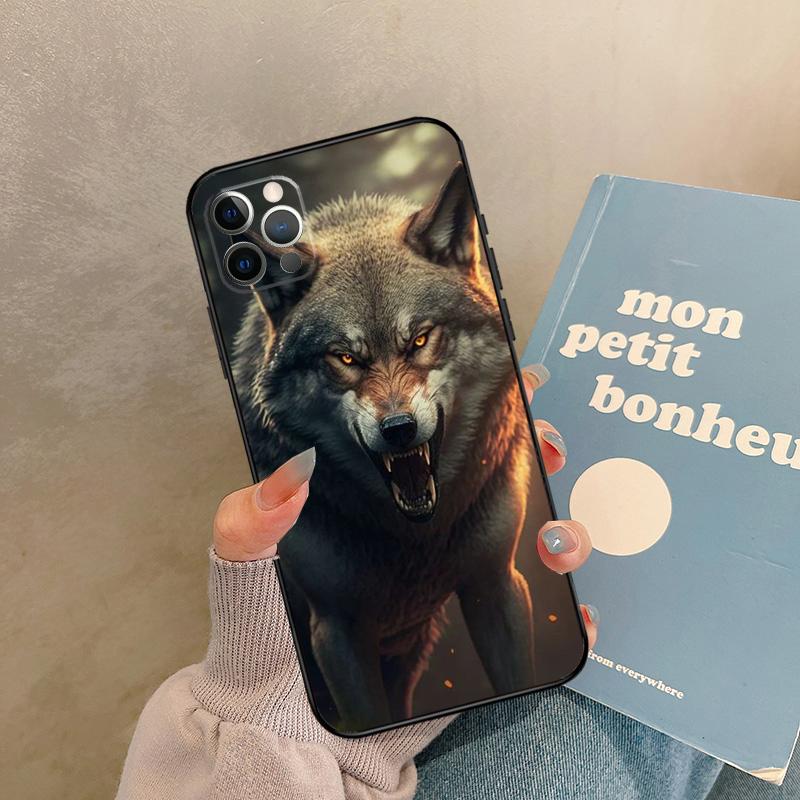 Angry Wolf Case For iPhone 17 Air 16 15 14 13 11 12 Pro Max 13 Mini XR 15 16 Plus 16e Back Cover Shell