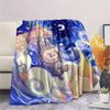 Labubu Print Flannel Blanket, Ultra Soft High Quality All Seasons Warm Throw, Home Decor Cozy Blanket, Perfect Christmas Gift
