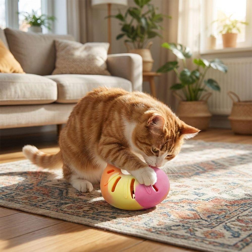 Bite-resistant Silicone Shrimp Cat Toy Treat Dispenser Leak Food Cat Toy Dental Health