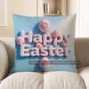 2D Happy Easter With Floral Egg-Print Pillow Cover Pattern Cushion Cover Suitable For Sofa Bedroom Car Pillow Cover
