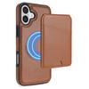 For iPhone 16 Case Compatible with MagSafe Detachable Card Holder Kickstand Leather Phone Back Cover