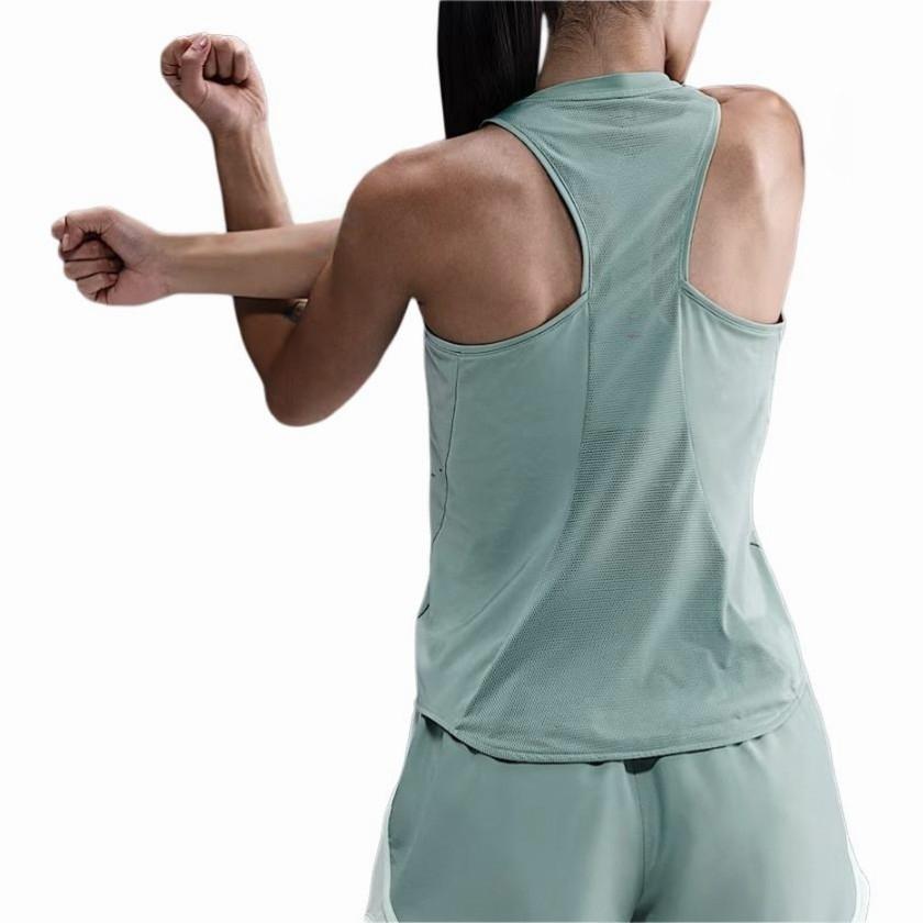 Nike Solid Color Slim Fit Sleeveless Top Women tops Green HQ0621017