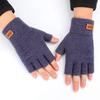 Label Winter Warm Elastic Half Finger Mittens Knitted Alpaca Wool Driving Gloves Fingerless Gloves