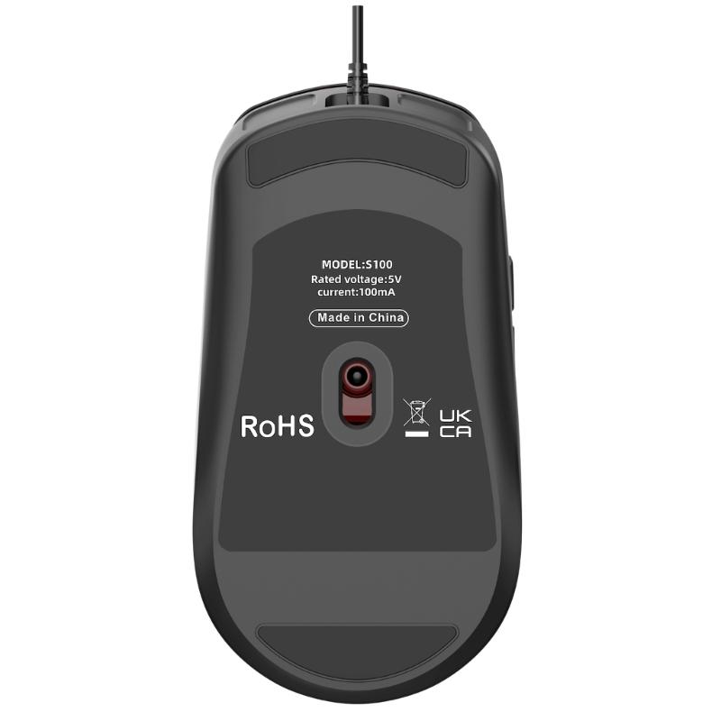 6 Button RGBs Illuminates Corded Mouse 3600DPI Precisions Tracking For Gaming Office Use With AntiSlip Scroll Wheel