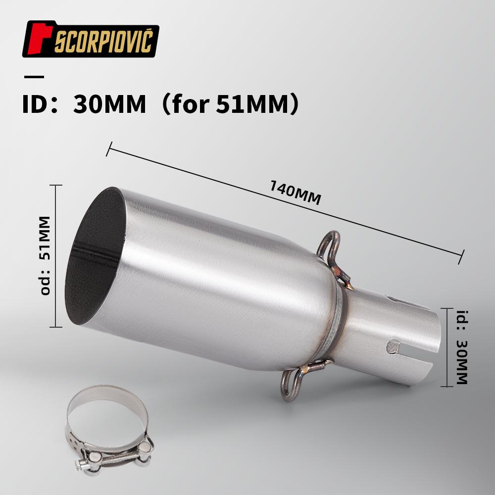exhaust small middle pipe adapter 28-45mm to 51mm forninja series motorcycle modified mid link pipe connector 51mm--30mm