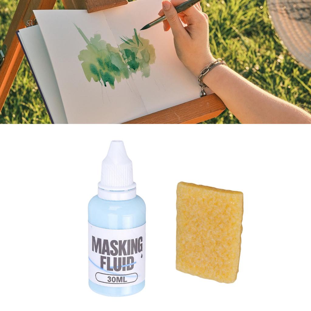 Fluid de mascare acuarelă albastru Se curăță ușor Se usucă rapid Mediu de mascare pentru artă cu gumă de șters pentru pictură gouache Ilustrație