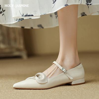 2024 Neue Mode Echtleder Pumps Damen Spitzschuh Schweinslederfutter und Innensohle Damen Büro Mary Jane Schuhe Absätze Damen