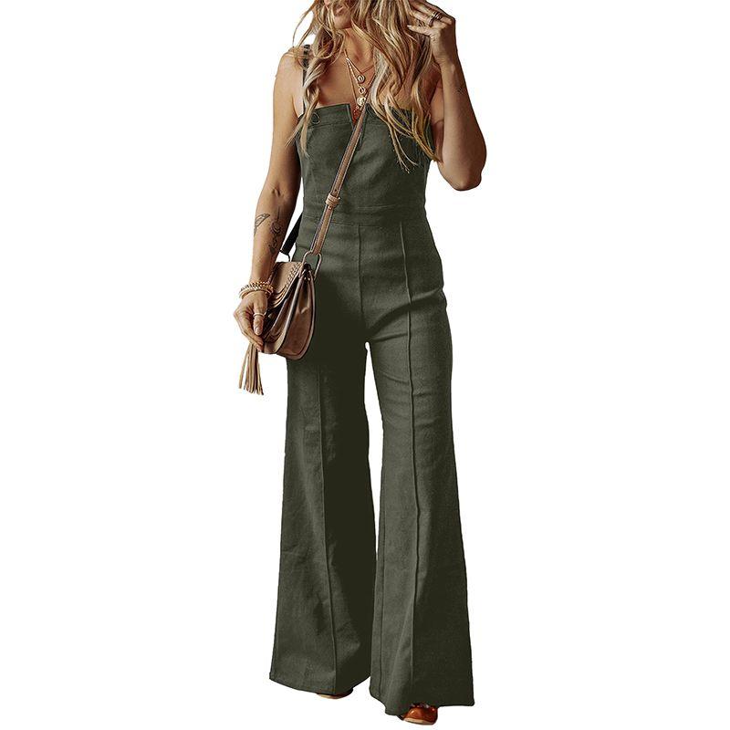 American Shiying Trendy High Waist Flared Jumpsuit Women's 2025 Summer New Arrival Denim Sling Jumpsuit Women