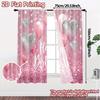 2pcs, 2D FLAT PRINTING Curtains (Without Rod) Birthday Bliss(8) Popular Curtain Cloth Fabric Curtains Decorations Inside Ldeal