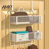Étagère de rangement suspendue pour chambre à coucher Organisateur de porte avec crochets Construction robuste Conception de cintre en maille Facile à assembler Panier détachable à l'arrière